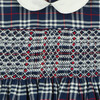 Liverpool Hand-Smocked Tartan Baby Dress, Navy & White - Dresses - 3