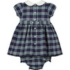 Liverpool Hand-Smocked Tartan Baby Dress, Navy & White - Dresses - 4