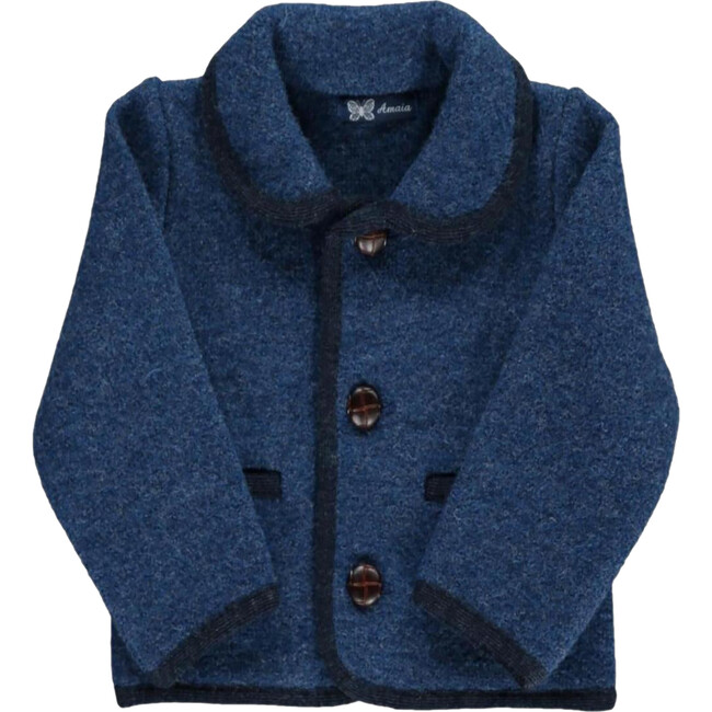 Redwink Austrian Wool Piped Jacket, Blue