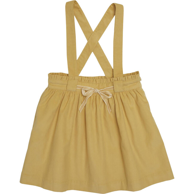 Yarrow Baby Corduroy Shoulder Strap Skirt, Yellow