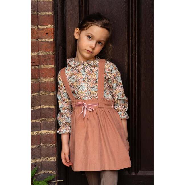 Yarrow Baby Corduroy Shoulder Strap Skirt, Faded Pink - Skirts - 2