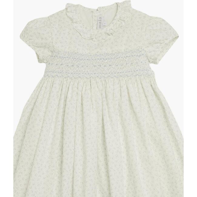 Moohren Mini Floral Print Smock Dress, Dusty Blue - Dresses - 4