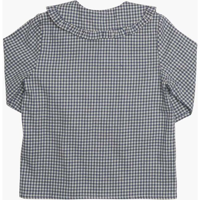 Gaya Vichy Peter Pan Collar Blouse, Blue - Blouses - 2
