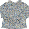 Amelia Isla Rose Liberty Print Ruffle Collar Blouse, Blue - Blouses - 1 - thumbnail