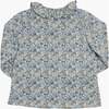 Amelia Isla Rose Liberty Print Ruffle Collar Blouse, Blue - Blouses - 2