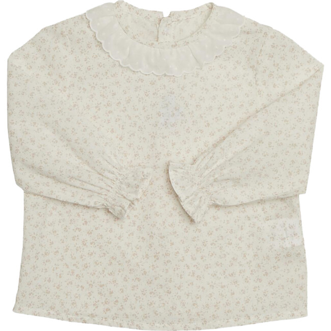 Amelia Baby Mini Floral Print Blouse, Dusty Pink