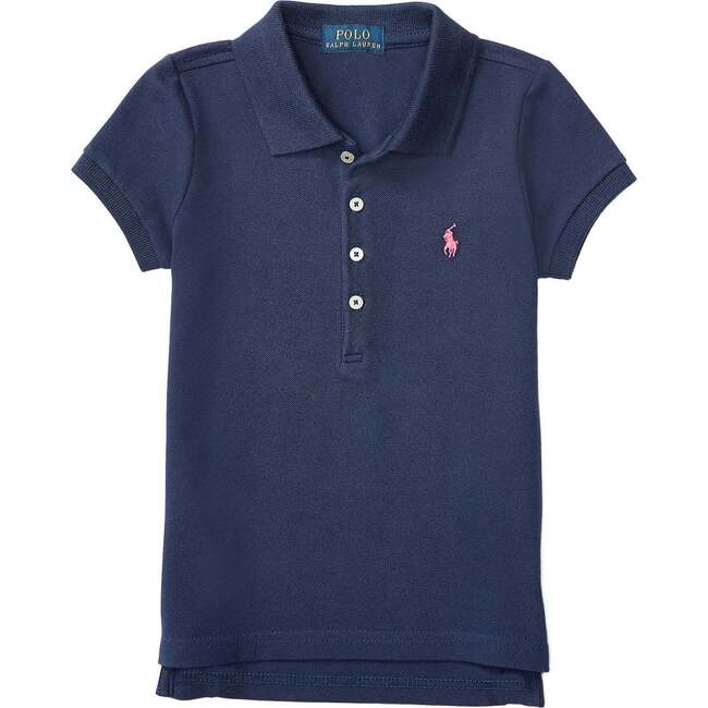 Stretch Cotton Polo, Navy