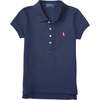 Stretch Cotton Polo, Navy - Polo Shirts - 1 - thumbnail