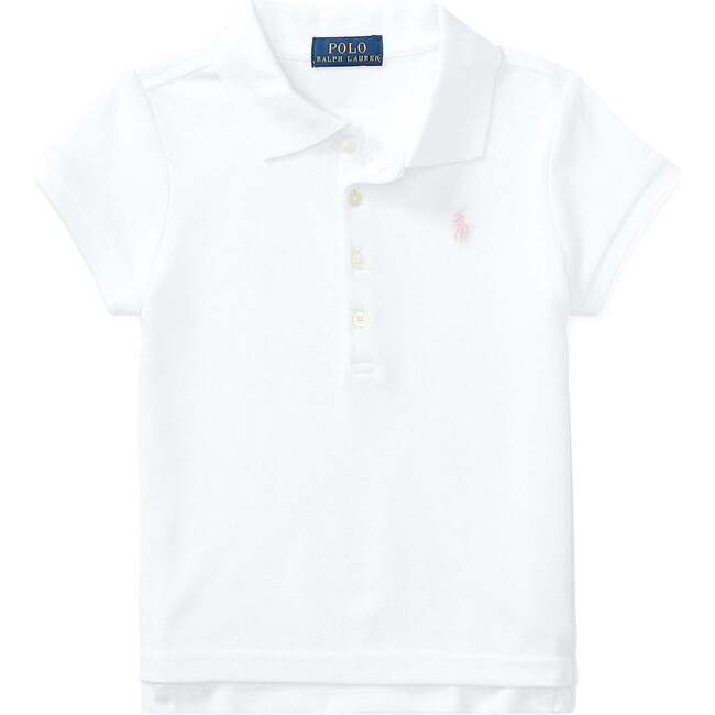 Stretch Cotton Polo, White - Polo Shirts - 1