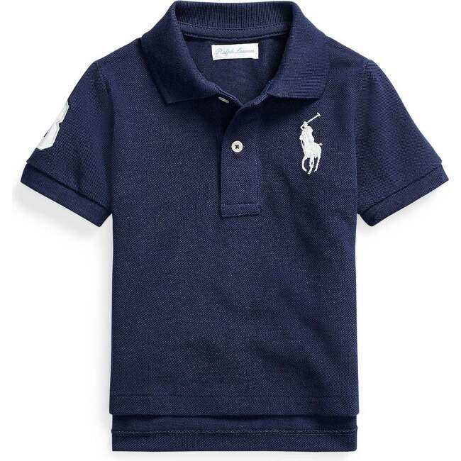 Logo Patch Polo, Navy - Polo Shirts - 1