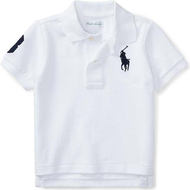 Logo Patch Polo, White - Polo Shirts - 1