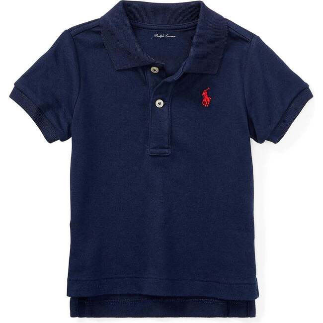 Logo Cotton Polo, Navy - Polo Shirts - 1
