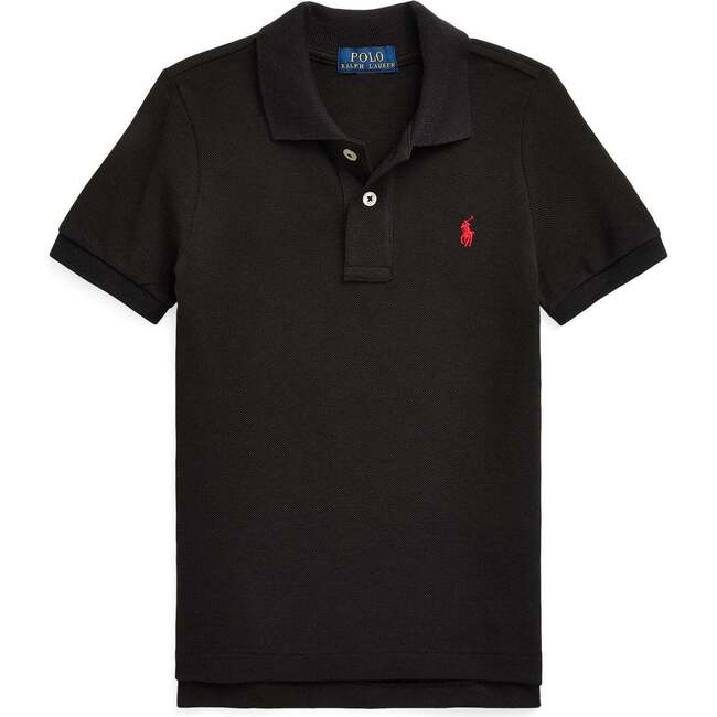 Logo Cotton Polo, Black - Polo Shirts - 1