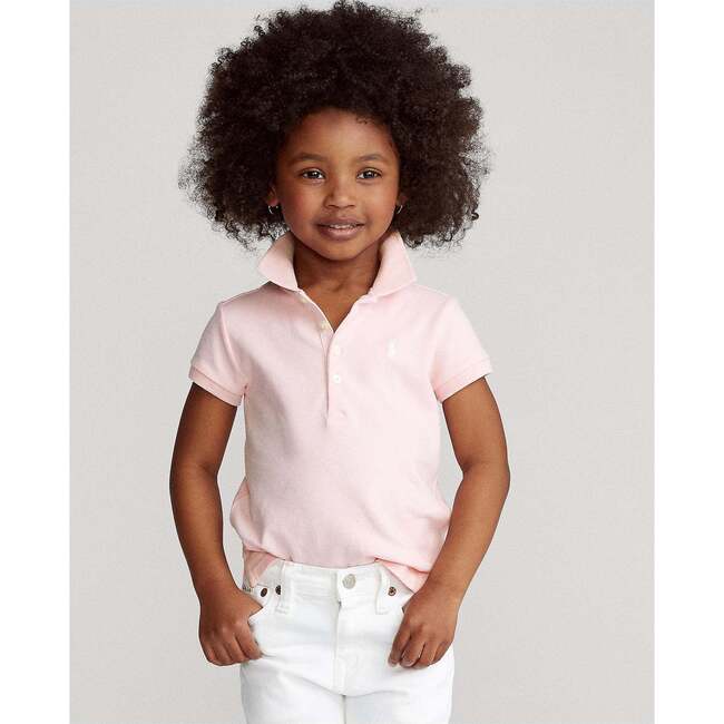 Stretch Cotton Polo, Pink - Polo Shirts - 3