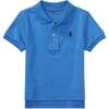 Cotton Mesh Polo, Blue - Polo Shirts - 1 - thumbnail