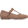 Suede Spectator T-band Shoes, Taupe - T-Straps - 1 - thumbnail
