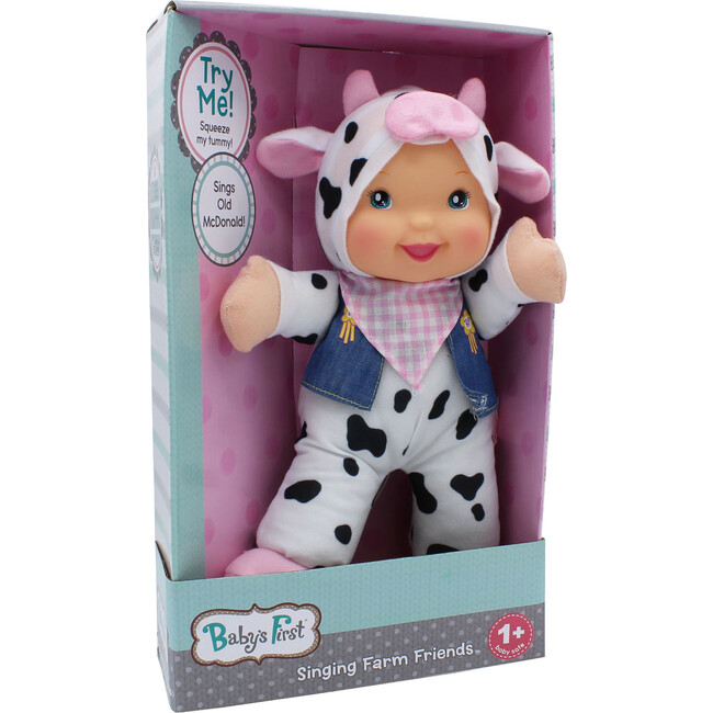 Goldberger Doll Baby's First Farm Animal Friends Cow Bi-Lingual (English/Spanish)