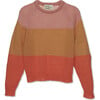 Tri-Color Ribbed Cuff & Hem Pullover, Tangerine Combo - Cardigans - 1 - thumbnail