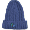 Ww Applique Rib Knit Beanie, Blue - Hats - 1 - thumbnail