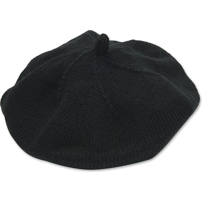 Knitted Beret, Black - Hats - 1