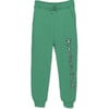 Kelly Slogan Print Drawstring Waist Ribbed Cuff Sweatpants, Green - Sweatpants - 1 - thumbnail