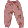 Baby Fox Print Drawstring Waist Sweatpants, Punch - Sweatpants - 1 - thumbnail