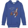 Campfire Fox Print Ribbed Cuff & Hem Hoodie, Indigo - Sweatpants - 1 - thumbnail