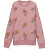 Foxes Print Ribbed Neck & Cuff Sweatshirt, Punch Fox - Sweatpants - 1 - thumbnail