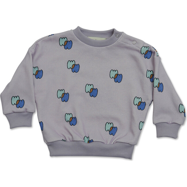 Baby Logo Print Ribbed Neck & Cuff Sweatshirt, Mauve
