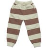 Baby Striped Drawstring Waist Ribbed Cuff Sweatpants, Clay - Sweatpants - 1 - thumbnail