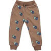 Baby Logo Print Drawstring Waist Ribbed Cuff Sweatpants, Clay - Sweatpants - 1 - thumbnail