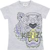 Tiger Logo T-Shirt, Grey - T-Shirts - 1 - thumbnail