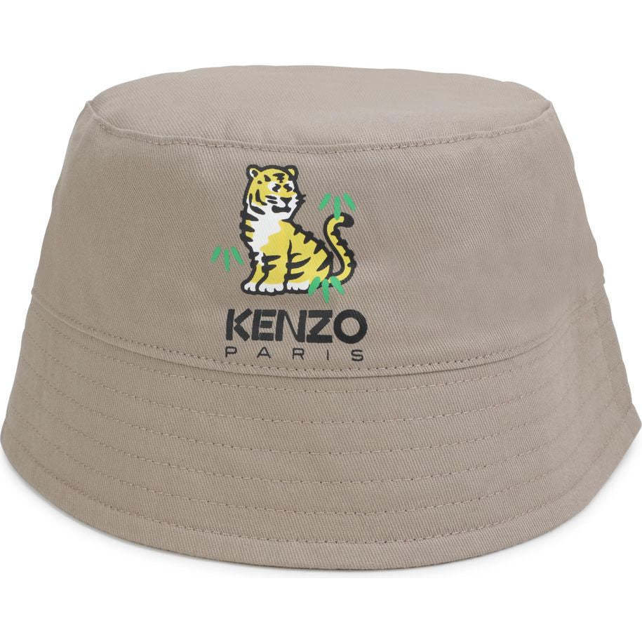 Tiger Logo Bucket Hat, Beige - Hats - 1