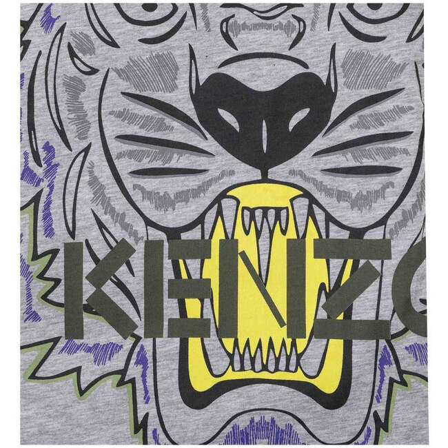 Tiger Logo T-Shirt, Grey - T-Shirts - 2