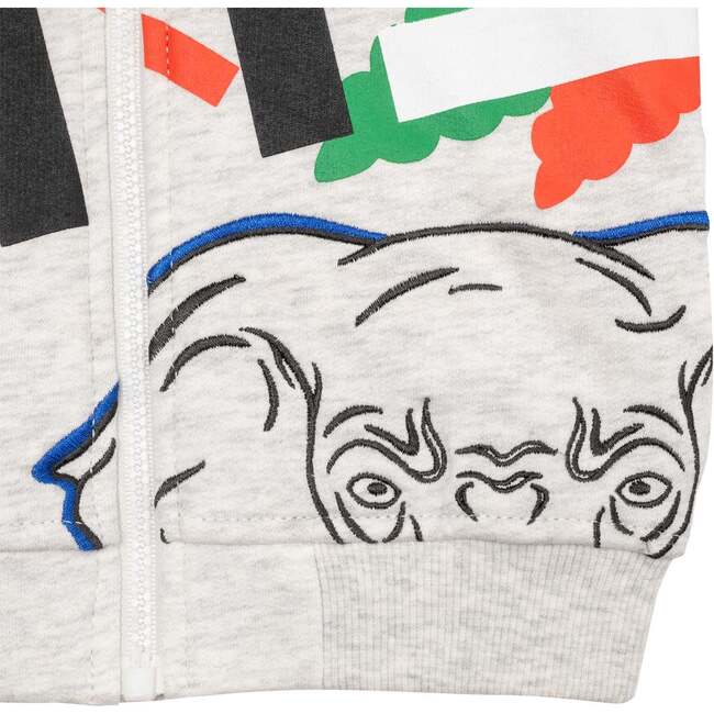 Logo Zip-Up Sweatshirt, Grey - Sweatshirts - 2