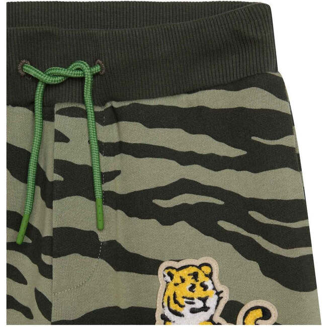 Tiger Stripe Sweatpants, Green - Sweatpants - 2