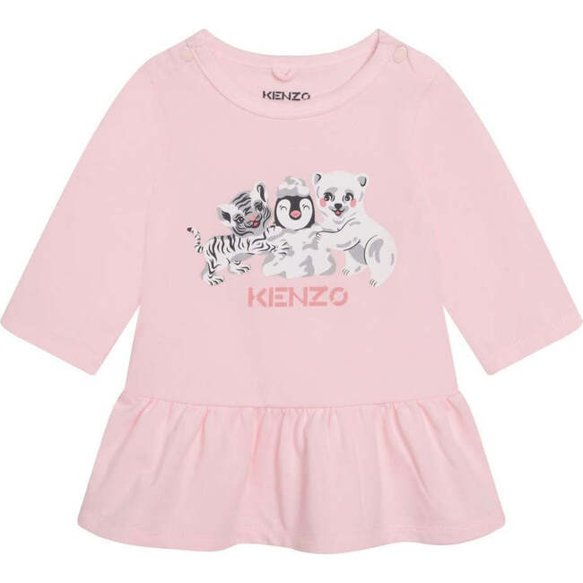 Baby Animal Graphic Dress, Pink