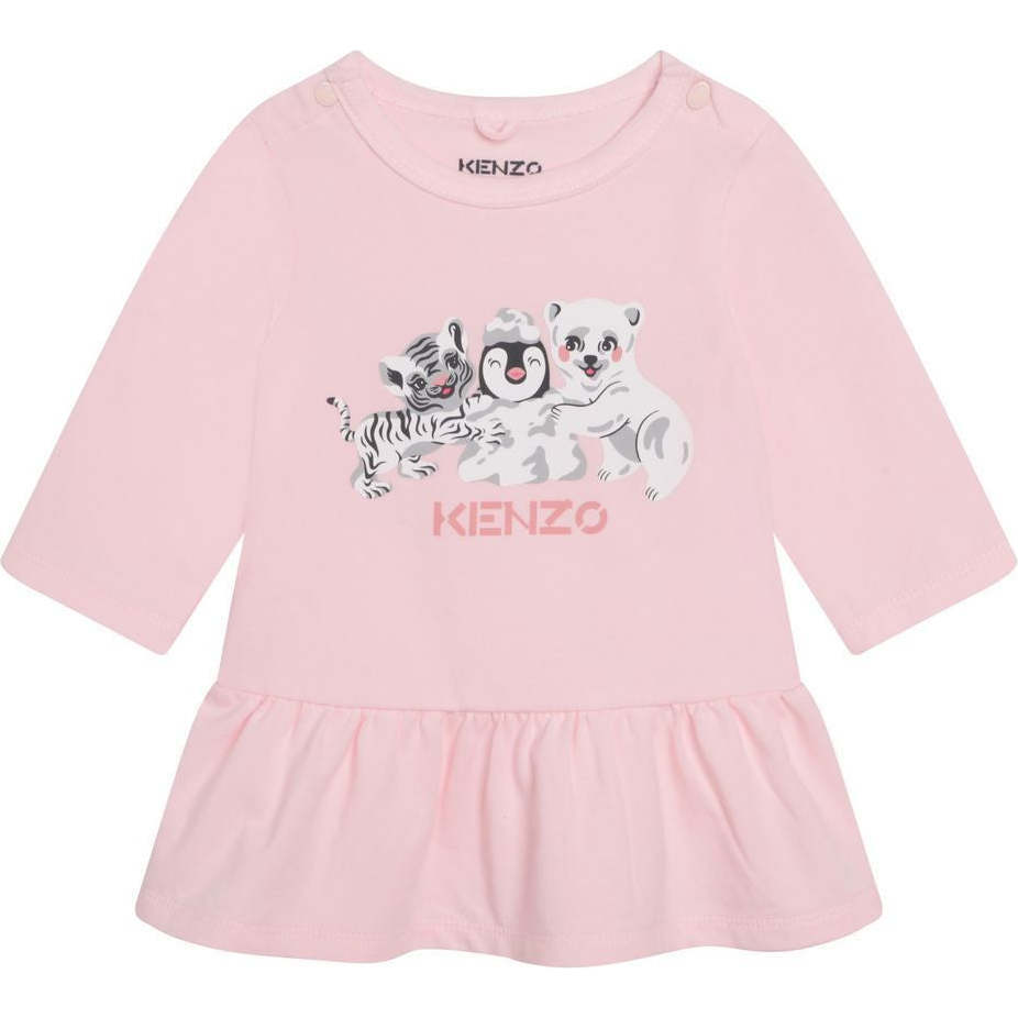 Baby Animal Graphic Dress, Pink - Dresses - 1