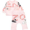 Baby Animal Logo Tracksuit, Pink - Mixed Apparel Set - 1 - thumbnail