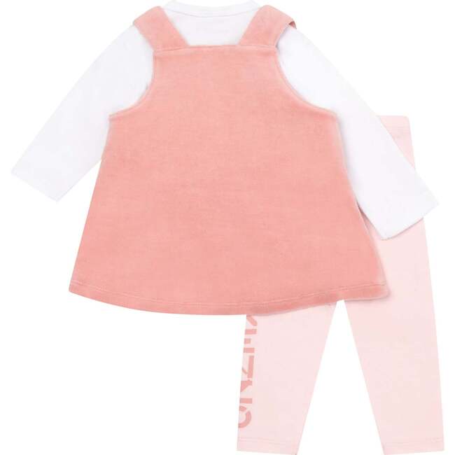 3pc Logo Graphic Dress Outfit, Pink - Mixed Apparel Set - 6