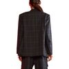 Women's Plaid Oversized Blazer, Black Watch - Blazers & Sport Coats - 3