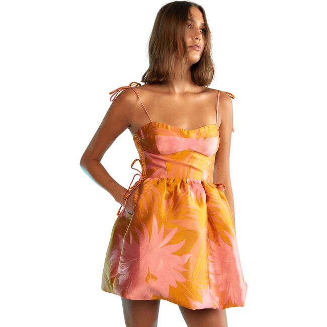 Women's Jacquard Strapless Dress, Sorbet - Dresses - 4