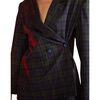 Women's Plaid Oversized Blazer, Black Watch - Blazers & Sport Coats - 4