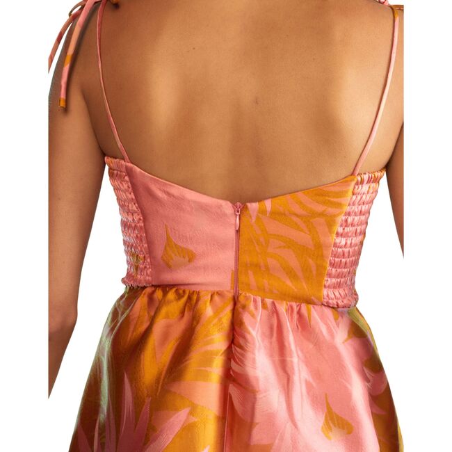 Women's Jacquard Strapless Dress, Sorbet - Dresses - 6