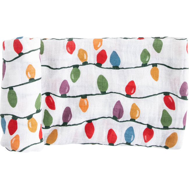 Cotton Muslin Single Swaddle, Christmas Bulbs