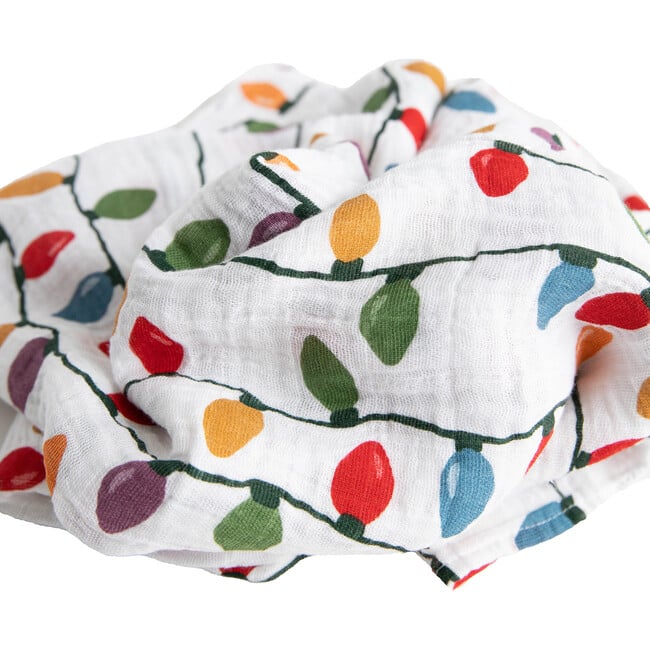 Cotton Muslin Single Swaddle, Christmas Bulbs - Swaddles - 4