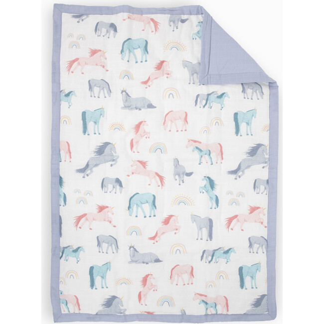 Toddler Cotton Muslin Comforter, Unicorns