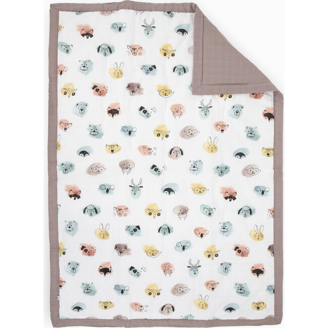Toddler Cotton Muslin Comforter, Colorful Critters