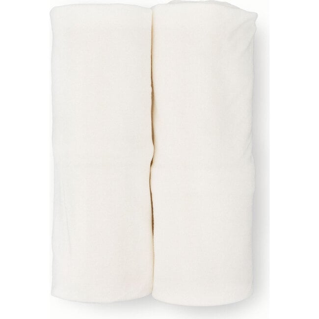 Stretch Knit Swaddle Blanket, White (Pack Of 2) - Swaddles - 2