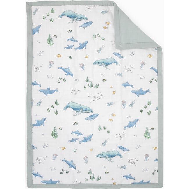 Toddler Cotton Muslin 3-Piece Bedding Set, Whales - Duvet Sets - 2